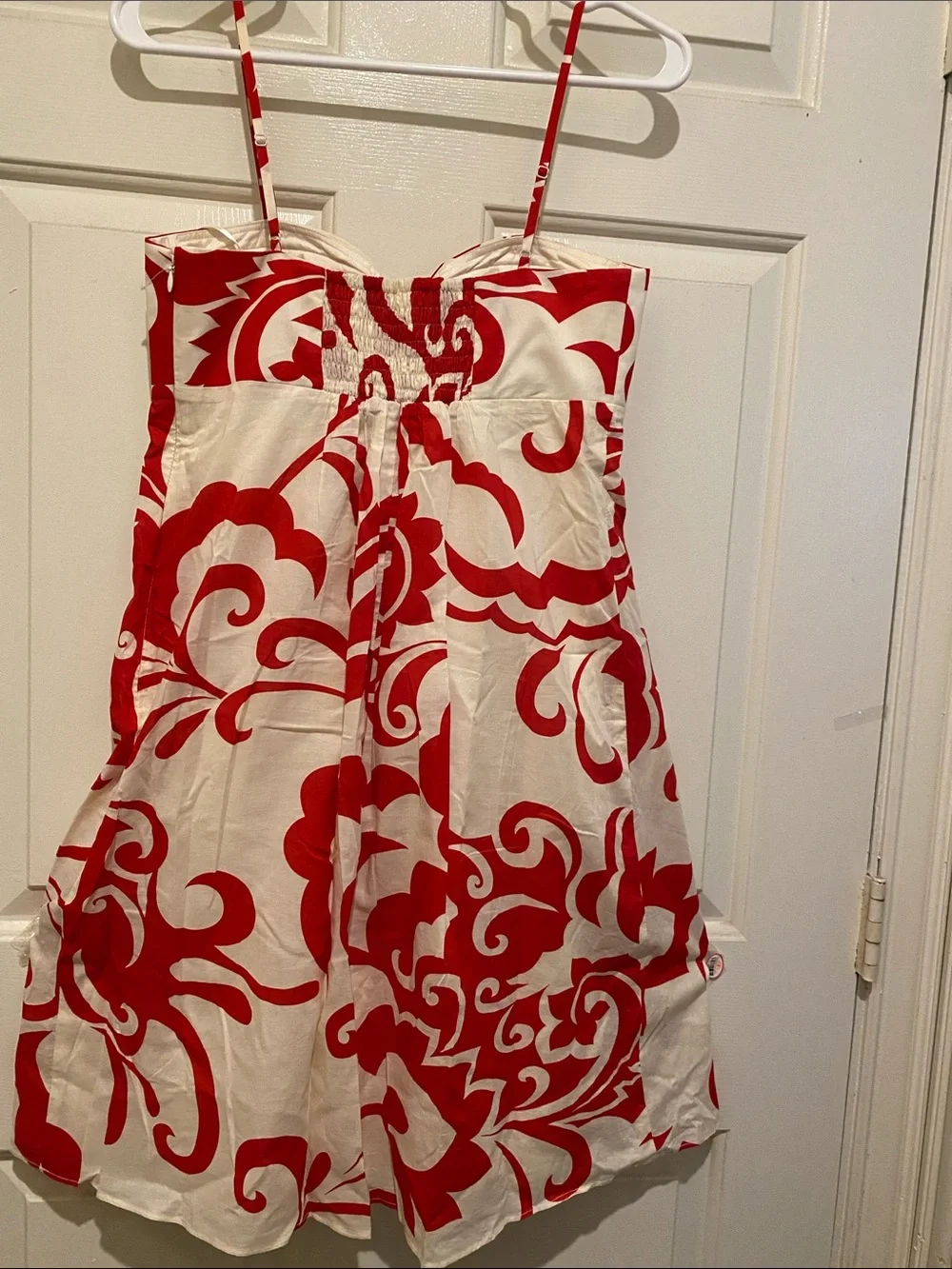 Red & White Floral Strap Sundress - Picture 2 of 3